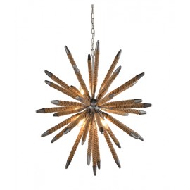 CLA-Mazza:Weathered Zinc Hardware and Natural Rope Pendant Light